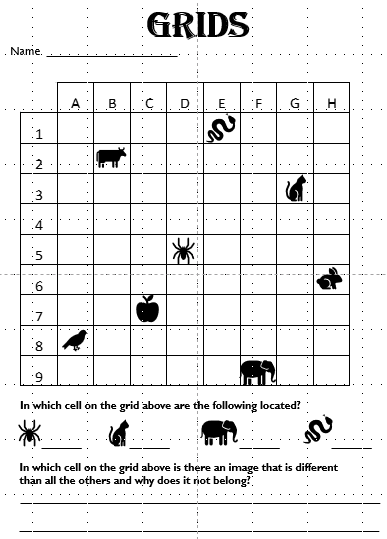 Picture of a Worksheet on Grids