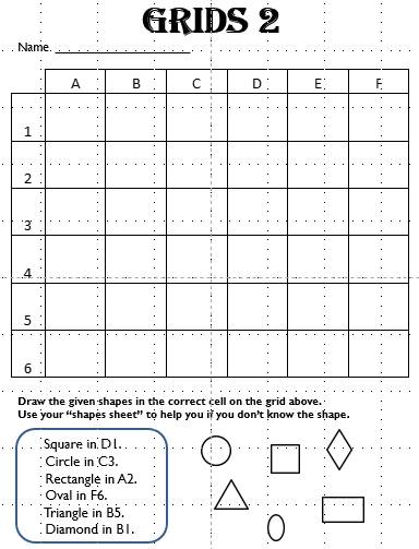 Picture of a Worksheet on Grids